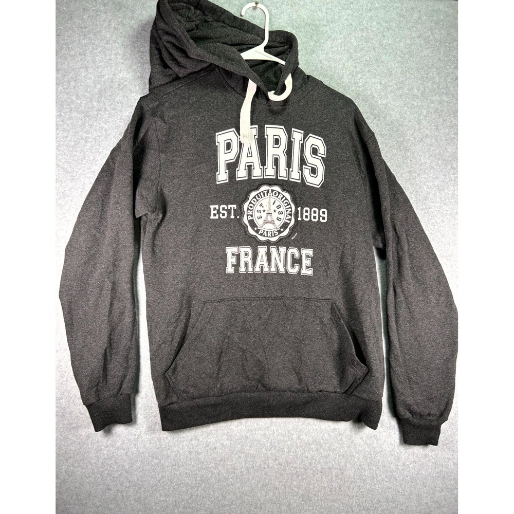France Authentique Hoodie Women Medium Charcoal Gray Paris Produit Original Logo